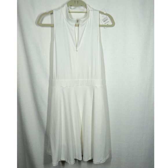 Halara White Sleeveless Half Zip 2 in 1 Golf Mini Dress With Shorts Size XL - Picture 7 of 13